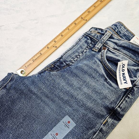 New Old Navy OG Straight Ankle Jeans High Rise Extra Stretch Sz 0 Smooth Pockets - Picture 15 of 15
